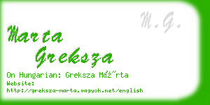 marta greksza business card